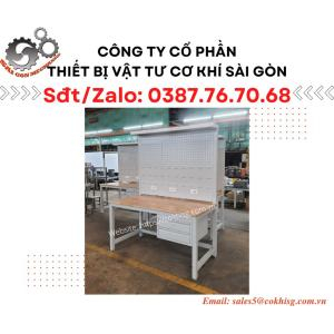 Bàn thao tác nhà xưởng - 2 ngăn kéo